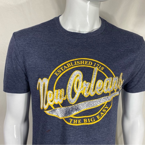 New Orleans The Big Easy Men’s Blue Short Sleeve Tee - Picture 2 of 8